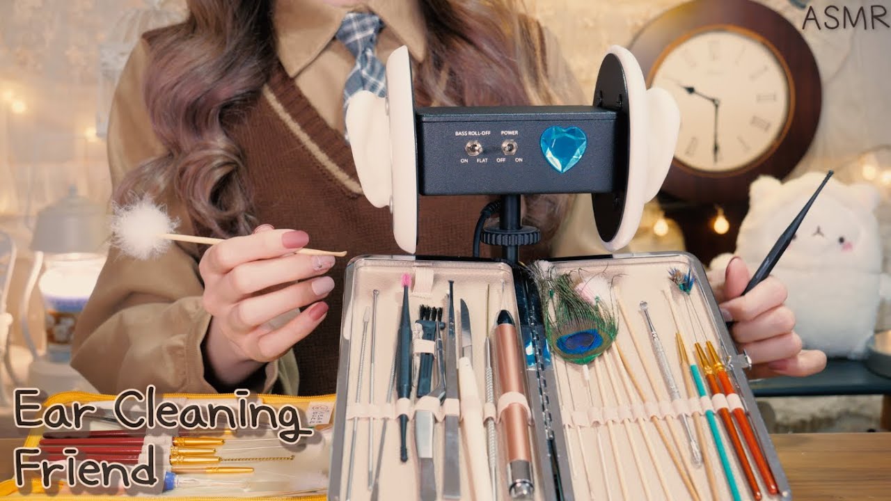 ASMR(русский субтитры) Друг ~Чистка обоих ушей, Удалить ушную серу | 친구야, 양쪽동시 귀청소 해줄게