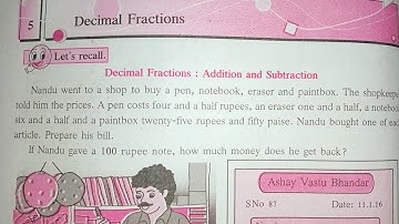 6th std- mathematics-chapter 5 Decimal fraction practice set 15 explain solved in Hindi#sv study