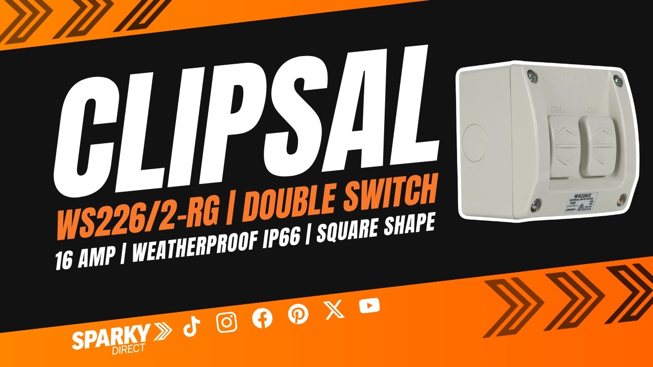 Ws226 Clipsal WS226/2-RG | Double Weatherproof Switch 16Amp IP66 - YouTube