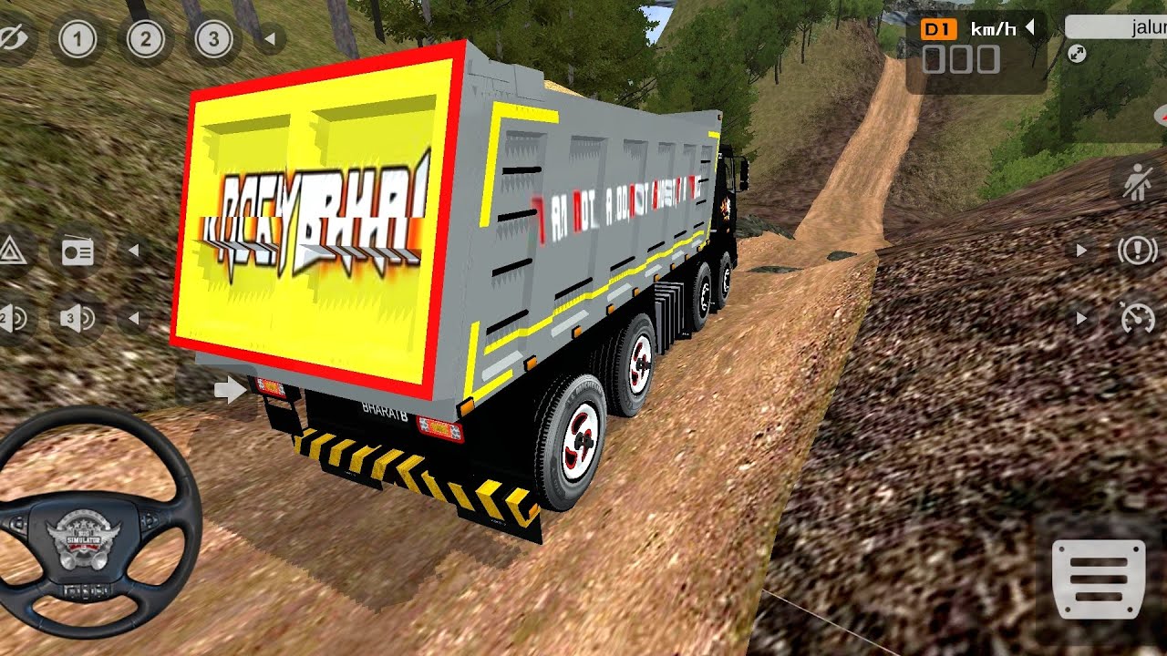 Bharatbenz truck Heavy material  loaded truck offroad Driving Game play l Bussimulator Indonesia