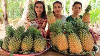 Wow yummy cooking pineapple crispy and pineapple juice recipe