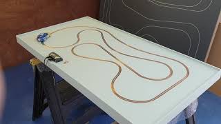 Scalextric mdf wooden routed slot car track layout circuit 4ft x 2ft