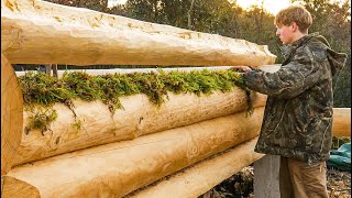 Solo Log Cabin Build - I'm Making a Winter Cabin to Stay on My Property EP8