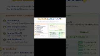 Python time module and strftime method in python#pythonlibraries  @CodeWithHarry