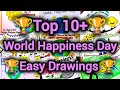 International Day of Happiness Drawing/World Happiness Day Drawing/World Laughter Day Poster Drawing