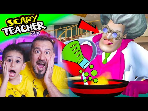 KIZGIN ÖĞRETMENİN GİZLİ ÇATI KATINDA ÇILGIN DENEY!  DENEY PATLADI! | SCARY TEACHER 3D OYNUYORUZ!