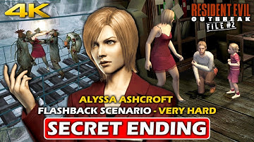 RESIDENT EVIL OUTBREAK FILE 2 SECRET ALTERNATE ENDING FLASHBACK Alyssa Ashcroft Gameplay (4K 60FPS)