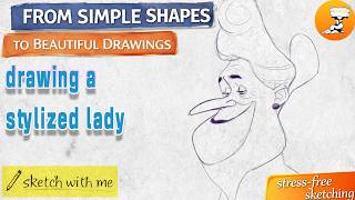 How to Draw a Stylized Lady – Simple Shapes & Elegant Perspective for Beginners 👩🌸✏️ screenshot 2
