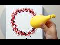 (1208) Flower Wreath | Blowing &amp; Balloon Dip Technique | Acrylic Paint &amp; Water | Designer Gemma77