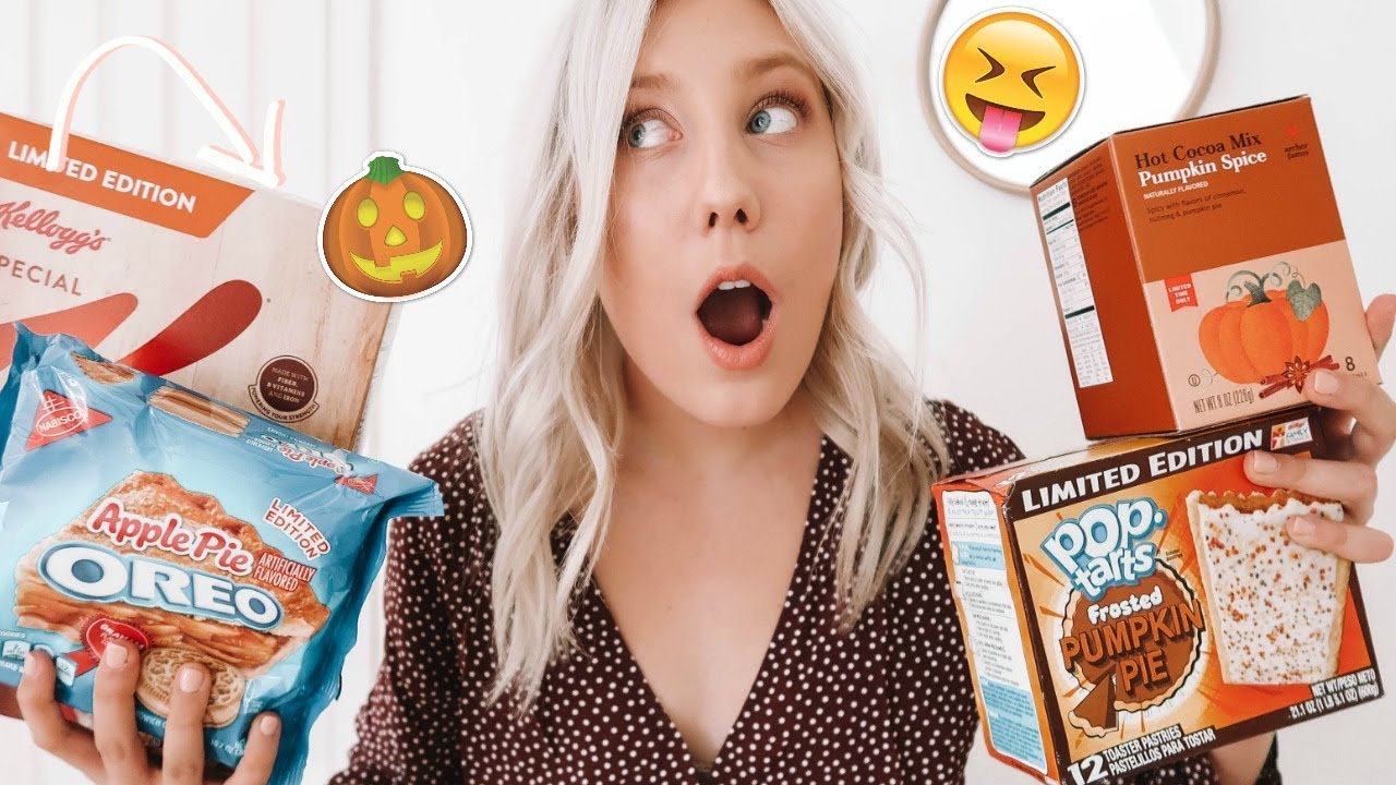TRYING PUMPKIN FLAVORED FOODS | Pumpkin Spice Challenge - YouTube