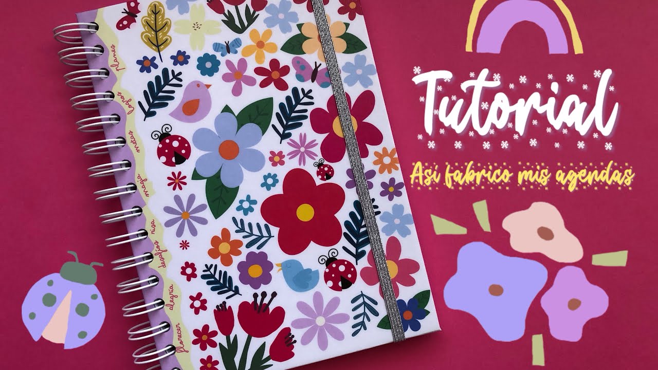 TUTORIAL 📌 Así fabrico mis Agendas, con elástico y doble anillado 📒💖