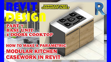 RD066. How to make Parametric Modular Kitchen Casework in Revit. Part 7 Base Unit 2 Doors Cooktop.
