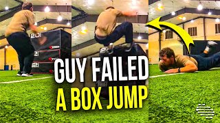 Guy Failed a Box Jump and Fell Right to the Ground Landing on the Upper Part of His Arm