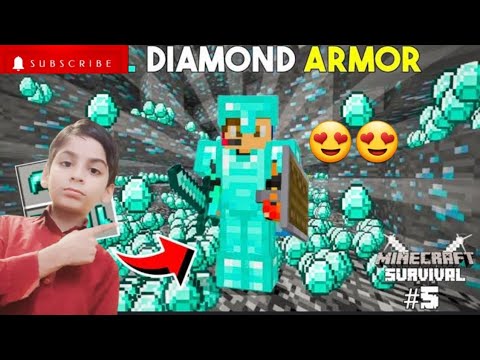 Finally covered with Diamonds in Minecraft survival #5 - YouTube