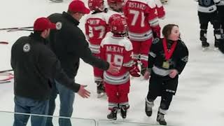 Wings Championship Medal Ceremony on ice
