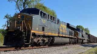 CSX 707 leads empty coal train CSX E904. 4-12-2025