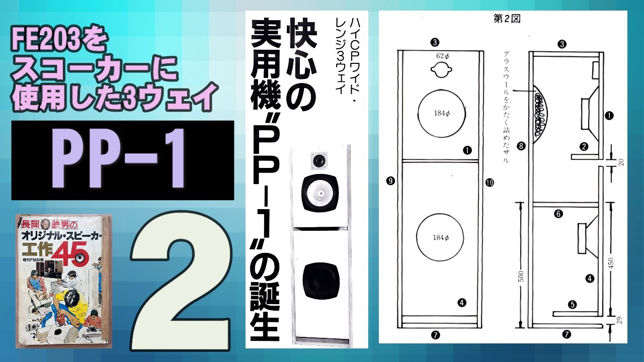 長岡鉄男氏設計BS-10 フォステクス &コイズミ無線コラボFK10P搭載 長岡鉄男先生設計スピーカー PP-1 その2 FOSTEX FE203使用 トール