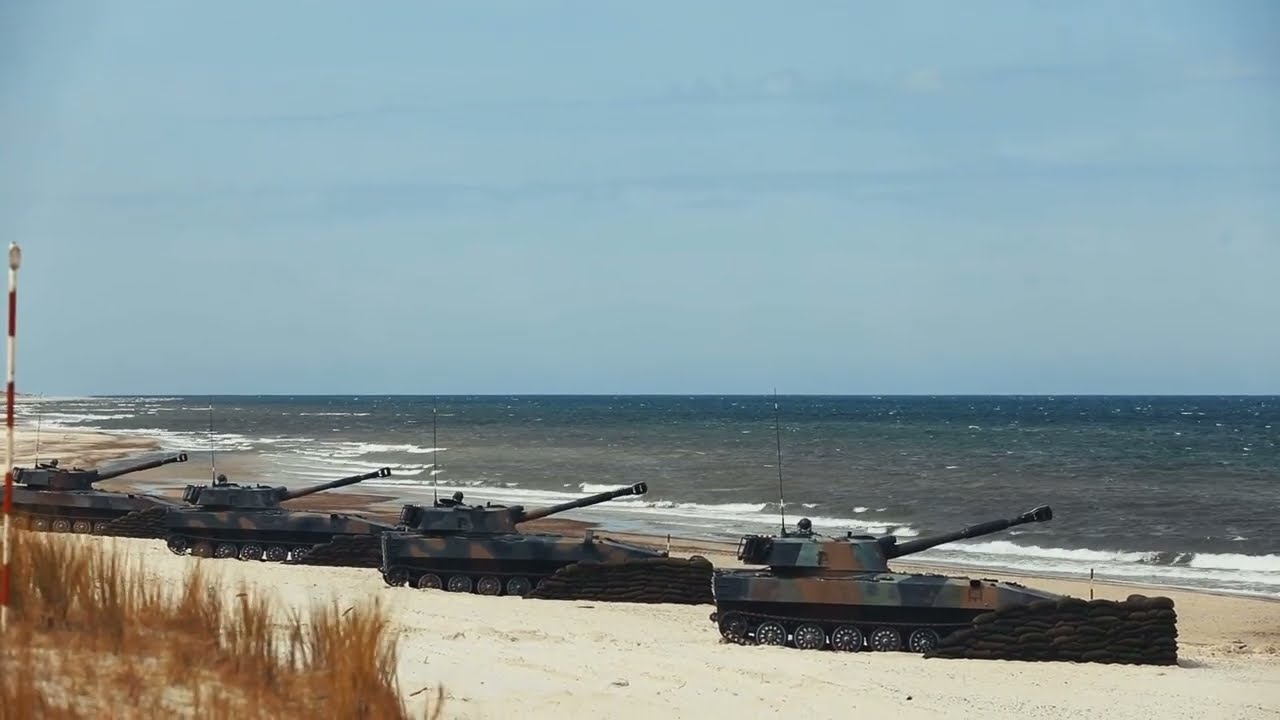 Polish Soldiers Unleash 'Arcane Thunder' with Artillery near Ustka