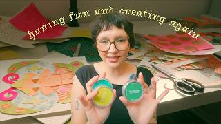 Painting, Trying Out Pan-pastels, Paper Collaging / A Few Days Of Getting Back To Fun Art ✎𓂃