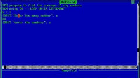 complete tutorial on Do loop while statement (find average of any numbers) QBASIC