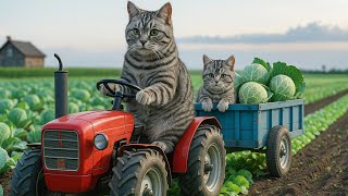Mama Cat Falls When Harvest Cabbage Kitten Take Her To The Hospital Then Cooking For Mother