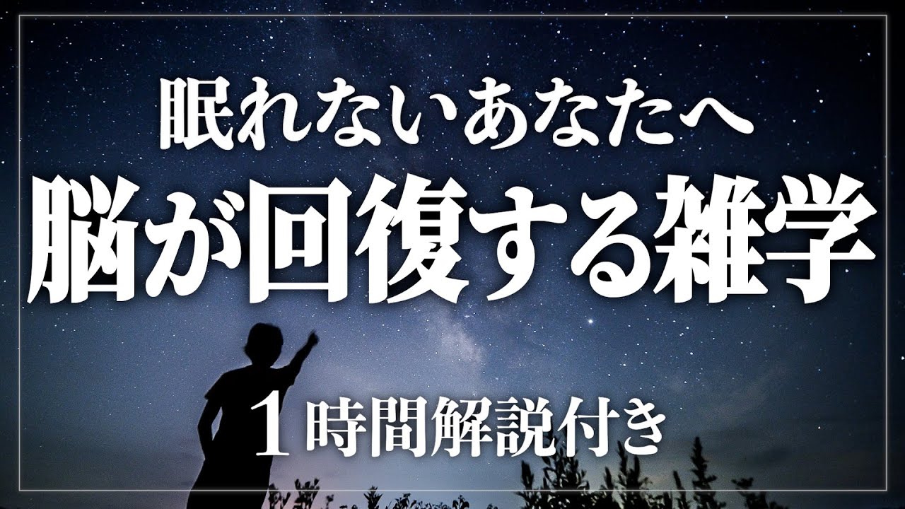 【睡眠導入/作業用】脳が回復する｜睡眠不足の方に聞いて欲しい雑学｜寝ながら賢くなる日常生活100の雑学1時間【BGMなし】【男性朗読】