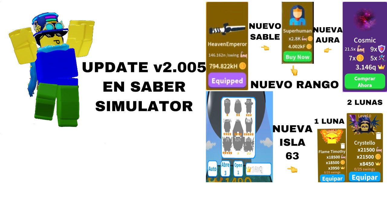 Actualizacion V2 005 En Saber Simulator Roblox Youtube - nueva armaduraskywars roblox youtube