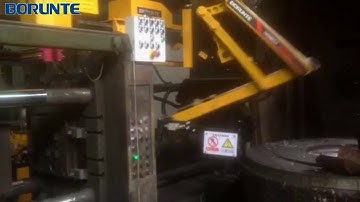 How robot arm work for Die Casting Machine without human hand