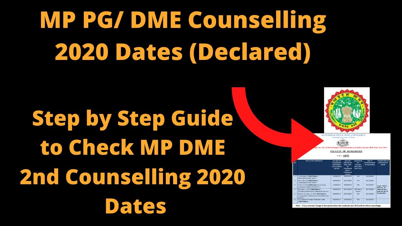 MP PG/ DME Counseling 2020 2nd Round Counseling Dates (Announced) - Check MP DME Counseling Dates