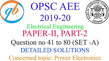 Paper-II || Part 2|| #OPSC AEE Electrical Engineering 2019-20