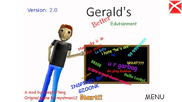 Baldi but the bald man had turned him self into gerald - gerald basic education and learning mod -