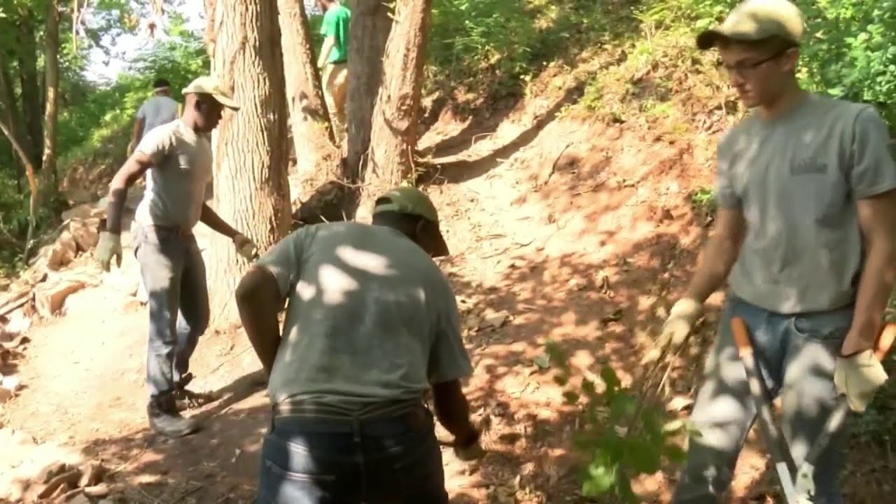 Teens helping improve Fairy Stone State Park