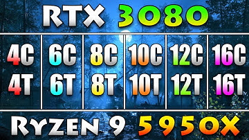 4C/4T vs 6C/6T vs 8C/8T vs 10C/10T vs 12C/12T vs 16C/16T | Ryzen 9 5950X + RTX 3080 | PC Gaming Test