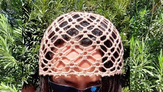 Crochet Lace Grid Hat