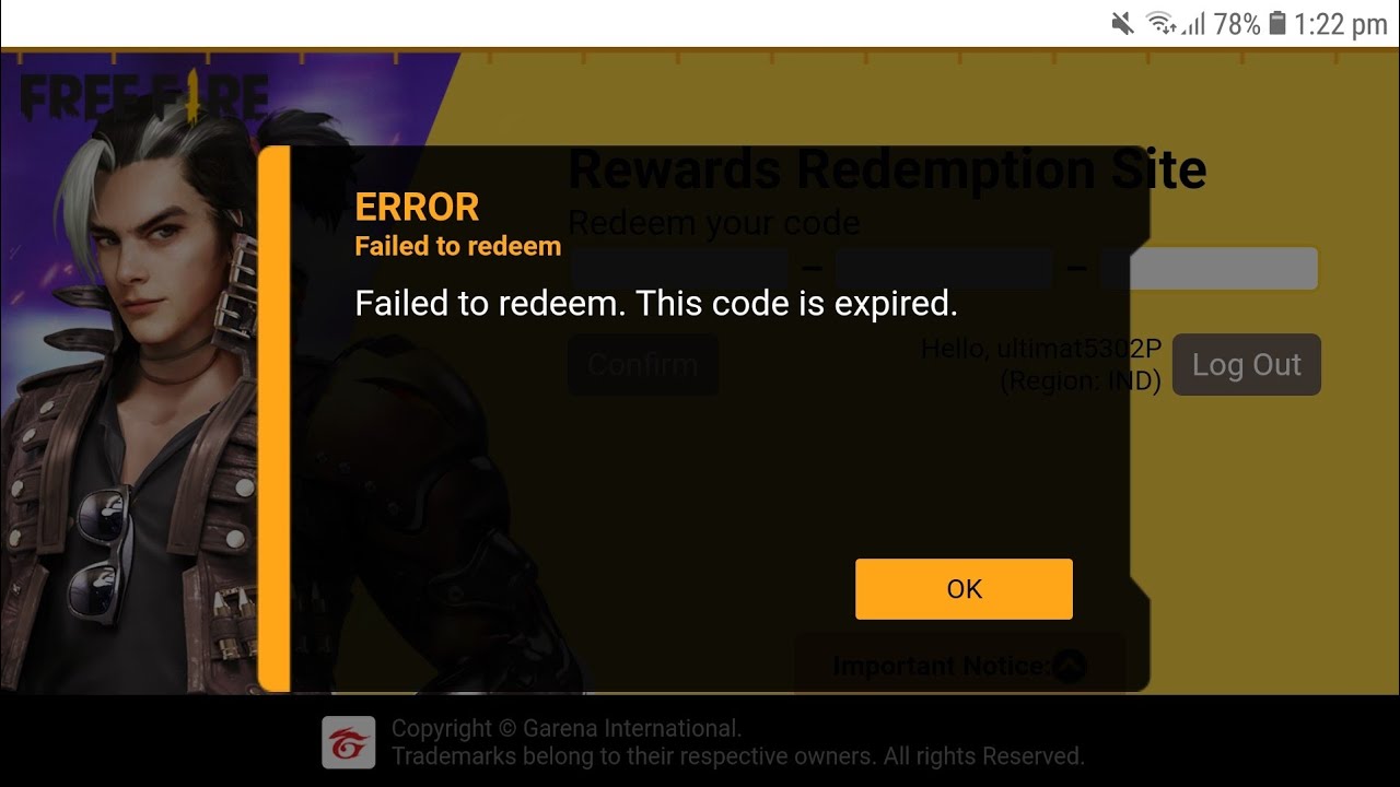 Failed To Redeem This Code Is Expired | Free Fire Redeem Code Error Problem | Redeem Code Problem FF