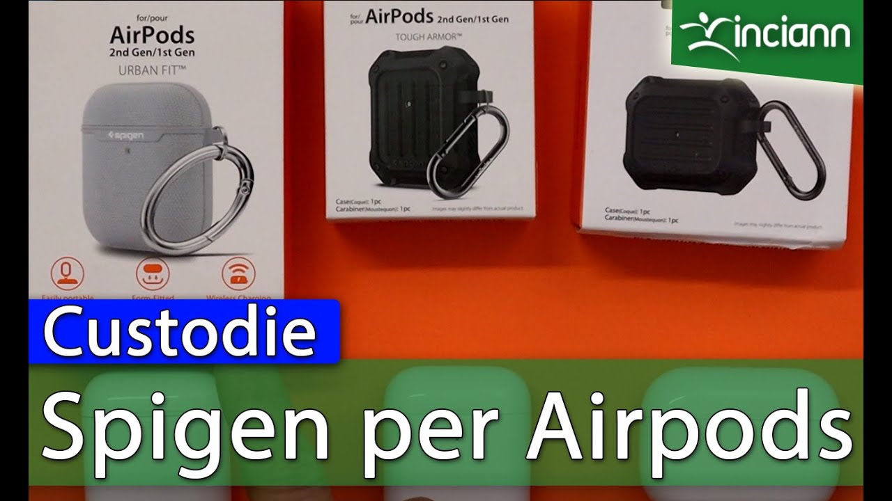 Apple Airpods 2016 2019 e Pro: Custodie Spigen Tough Armor ed Urban Fit -  YouTube