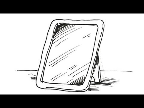 How to draw A sad Girl's face reflected on a Broken Mirror - step by step  || A broken mirror in hand - YouTube