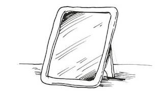 a sketch of large mirror on a dressingtable Stock Photo  Alamy