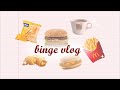 ‧͙⁺˚*･༓☾ binge eating vlog #1 | mukbang | mcdonalds + tortilla chips | road to recovery [asmr]