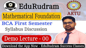 Mathematical Foundation || BCA || Syllabus Discussion || AKTU || Maths by Gaurav Sir || #edurudram