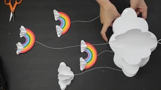 3D Hanging Clouds\/Rainbows DIY - Nursery Wall Hangings - Cloud Mobile - Nursery Wall Decor