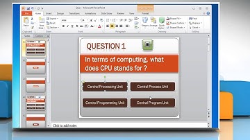 How to make a Quiz on PowerPoint 2010