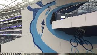 SoFi Stadium Michelob Ultra Club Hand Painted Mural work
