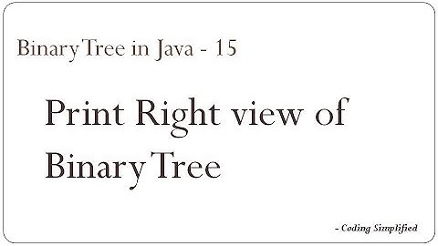 Binary Tree in Java - 15 : Print Right View of Binary Tree