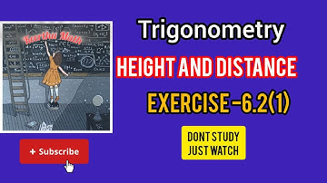 10th Maths exercise 6.2 (1) sum Trigonometry | height and distance | Angle of elevation