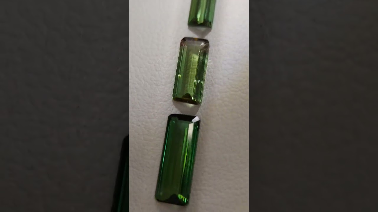 6 high quality green tourmaline gemstones 7.10 CTS Emerald Shape www.puritygems.etsy.com
