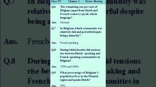 Class 10 Civics Ch 1: Power Sharing – 14 Important Questions (Very Short)