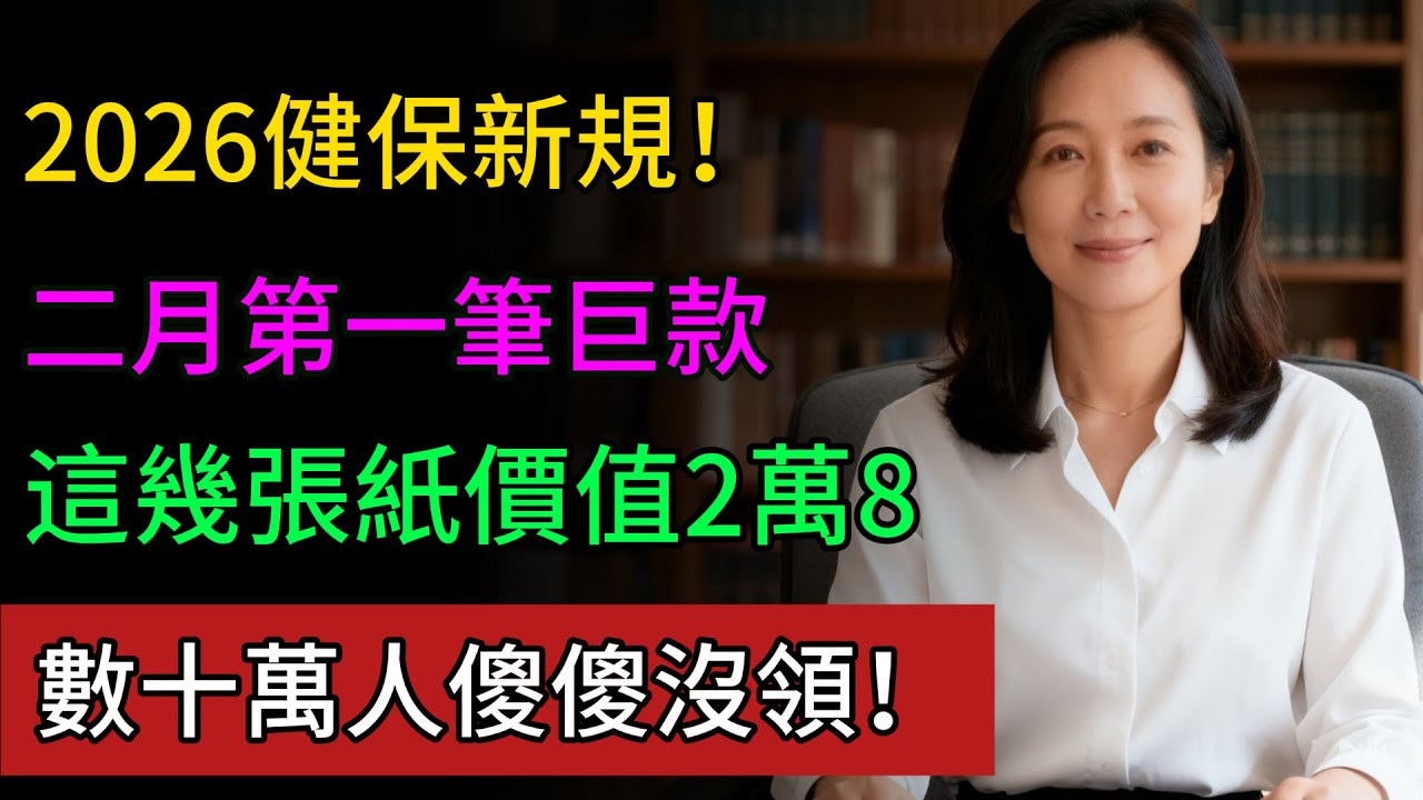 虧大了！2026開年第一筆「鉅款」竟被你扔在箱底？這幾張紙價值2萬8，數十萬人傻傻沒領！#衛福部 #台灣政策 #退休生活 #省錢攻略 #申請懶人包 #健保費減免 #長輩福利 #健康永駐