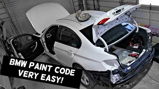 BMW PAINT CODE LOCATION BMW F30 F31 F32 F33 F36 F10 F11 X1 X2 X3 X4 X5 X6 F20 F21 F22 Z4