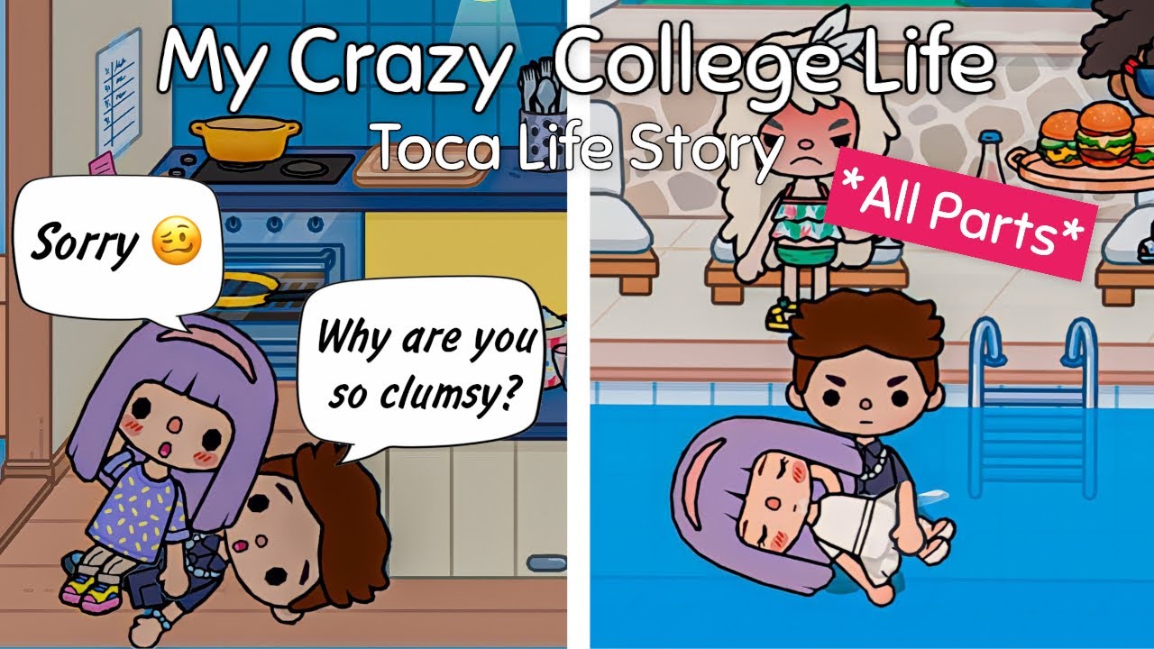 My Crazy College Life 😈🤯📚💖 *All Parts* | Love Story 💘 | Toca Boca